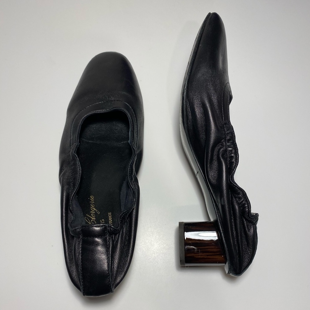 Robert Clergerie Low Square Toe Wood Heels